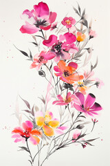 Hand-painted Watercolor Flowers Graphic Design