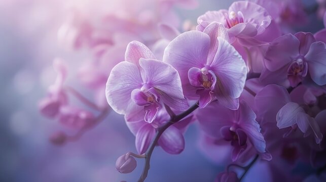 Violet orchids. Generative AI