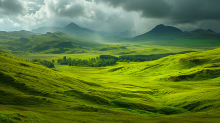 Sweeping Majesty: Scottish Highlands Panorama