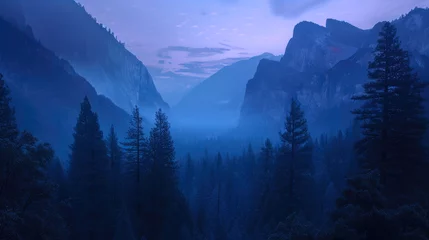 Foto op Canvas Majestic Yosemite Twilight Serenity © Andrii 