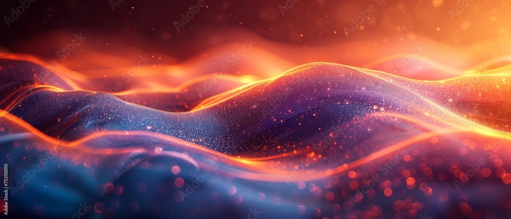 Poster motion elements with neon led illumination. abstract futuristic background.