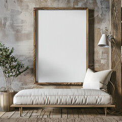 Professional Wood Framed Poster Mockup for Artwork Display