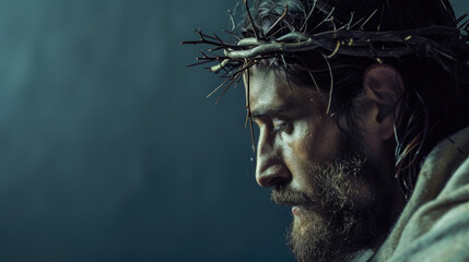 Messianic Portrait: Jesus Wearing Crown of Thorns