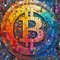 Bitcoin Coin with Logo AI Generated