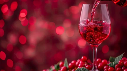 Fotobehang Red Wine being poured into Glass © nataliya_ua