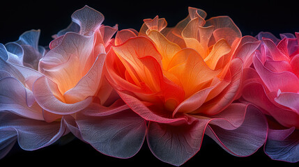 Obraz premium Vibrant Floral Essence: Exquisite Glass-like Petals