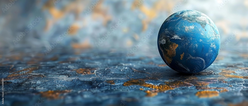 Poster digital technology background with a blue globe