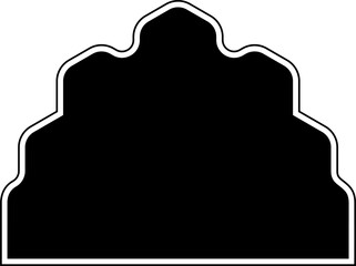 Islamic Dome Design Glyph with outline Black filled silhouettes Design pictogram symbol visual illustration