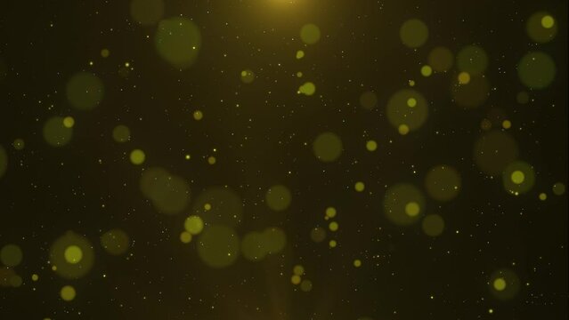 金色の光のボケ玉が輝く背景動画（透過処理）