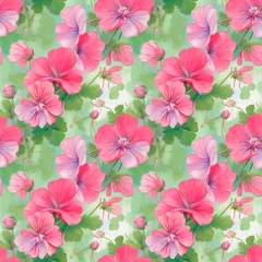Fototapete Rund seamless pattern with flowers © Алена Харченко