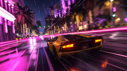 street racing AAA video game gameplay - obrazy, fototapety, plakaty