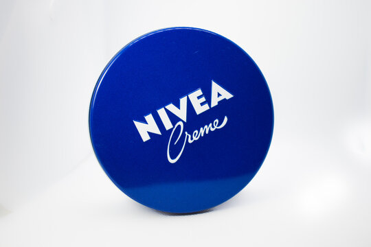Traditional blue tin of nivea creme