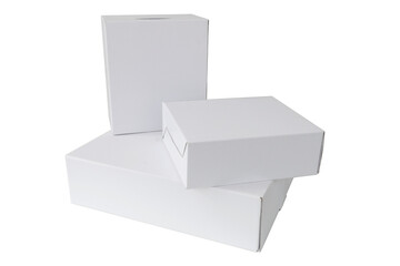 white cardboard boxes, cut out