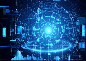 Obraz premium abstract hi tech background, science or infospace hologram, business or technical concept created with generative ai technology. High quality illustration
