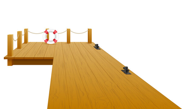 wooden pier dock for a yacht or boat vector illustration