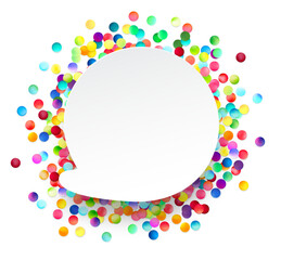 Circular Blank Banner with Colorful Dots