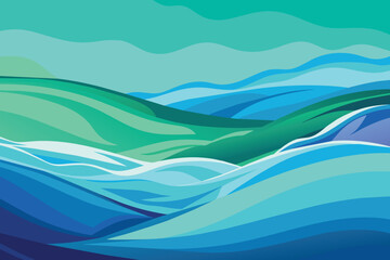 Abstract soft blue and green water color ocean wave texture background. Banner Graphic Resource as background for ocean wave and water wave graphics