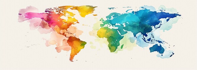 A globe map with distinct colours for each region to indicate the varied ways that people spend their money