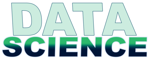 Data Science concept, text, creative logo, design word, Illustration for book, magazine, blog, article