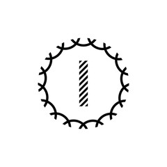 Letter i minimalist logo design with circle shape