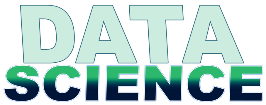 Data Science concept, text, creative logo, design word, Illustration for book, magazine, blog, article