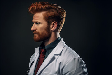 Fototapeta premium AI generated portrait of confident successful businessman professional worker