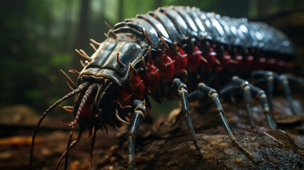 Detailed close up of a centipede
