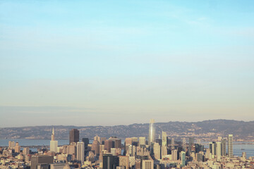 Aerial view of San Francisco Before sunset from Twin peaks, California, USA.