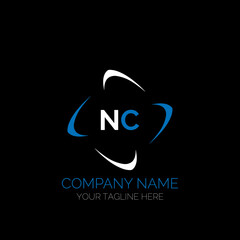 NC letter logo creative design. NC unique design. NC creative initials letter logo concept. NC letter logo design on black background.