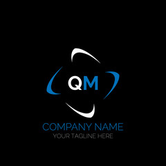 QM letter logo creative design. QM unique design. QM creative initials letter logo concept. QM letter logo design on black background.