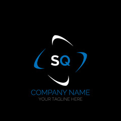 SQ letter logo creative design. SQ unique design. SQ creative initials letter logo concept. SQ letter logo design on black background.