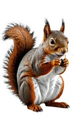 Generative AI full height squirrel portrait, no background png