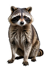 Generative AI full height racoon portrait, no background png