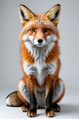 Generative AI full height red fox portrait