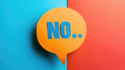 speech bubble with "No.." text on it with solid colored background