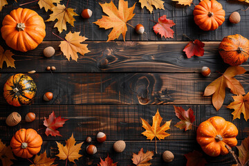 Maple Leaves Canada day Halloween Copy space for text