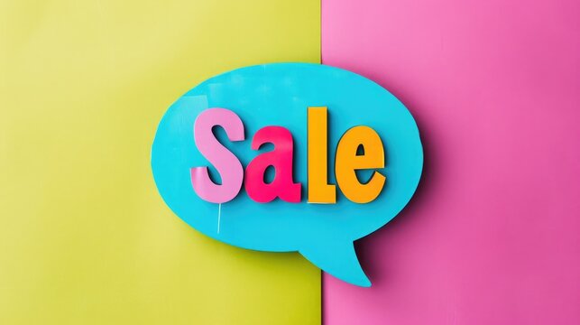 speech bubble with "Sale" text on it with solid colored background
