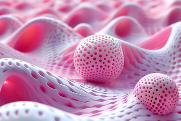 Pink  spongy textured abstract background