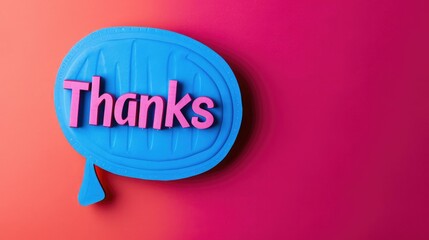 speech bubble with "Thanks" text on it with solid colored background