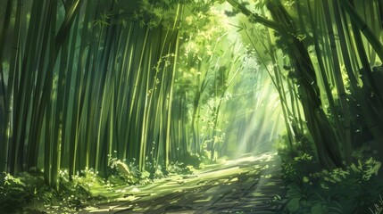 Fototapeta premium Path Through a Bamboo Forest
