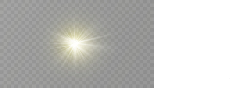 Glow light effect. Star burst with sparkles.Sun.