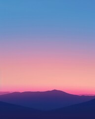 Obraz premium A pastel-hued dawn sky over silhouetted mountains, perfect for soothing wall art or a meditative screen saver.