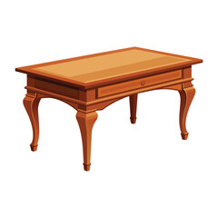 Realistic wooden table isolated on white background