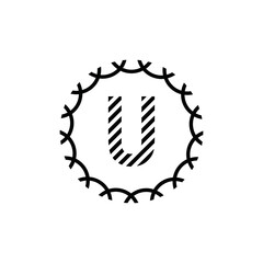 Fototapeta na wymiar Letter u minimalist logo design with circle shape