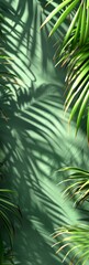 Tropical Palm Leaves Green Background Illustration Generative AI