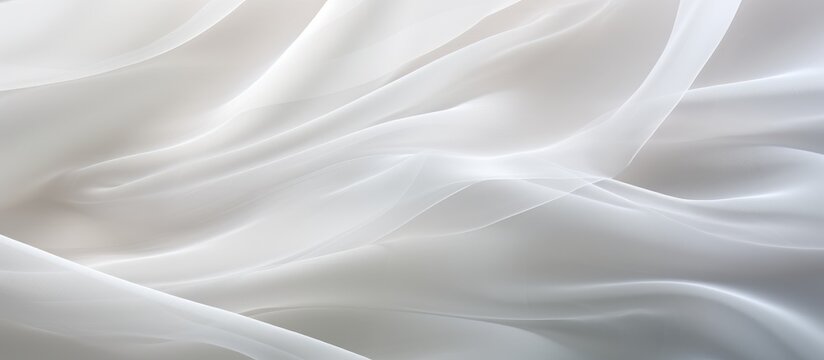 White curtain fabric texture Close up of sheer curtain surface