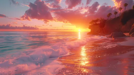 Photo sur Plexiglas Corail Sunset at Laguna Beach, Orange County, California.