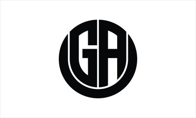 GA initial letter circle icon gaming logo design vector template. batman logo, sports logo, monogram, polygon, war game, symbol, playing logo, abstract, fighting, typography, icon, minimal, wings logo