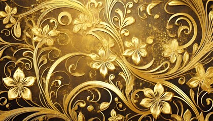 golden floral background