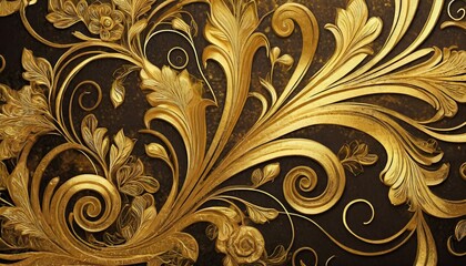 golden floral background